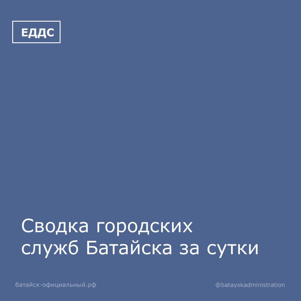 Сводка городских служб Батайска за сутки (25-26 октября)
