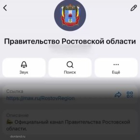 Официальный канал правительства Ростовской области - в национальном мессенджере MAX!