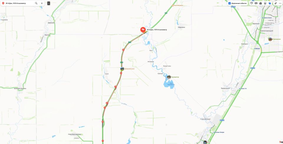 На одном из участков М-4 «Дон» в Ростовской области по направлению на север образовался крупный затор