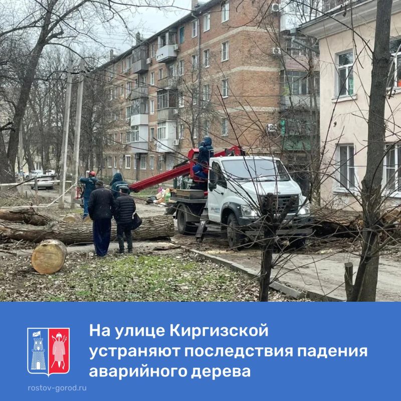 Сегодня в 13.33 в Управление по делам ГО и ЧС по единому номеру «112» поступило сообщении о падении аварийного дерева на крышу и балкон дома по ул. Киргизской, 14