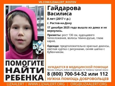 В Ростове пропала 8-летняя девочка