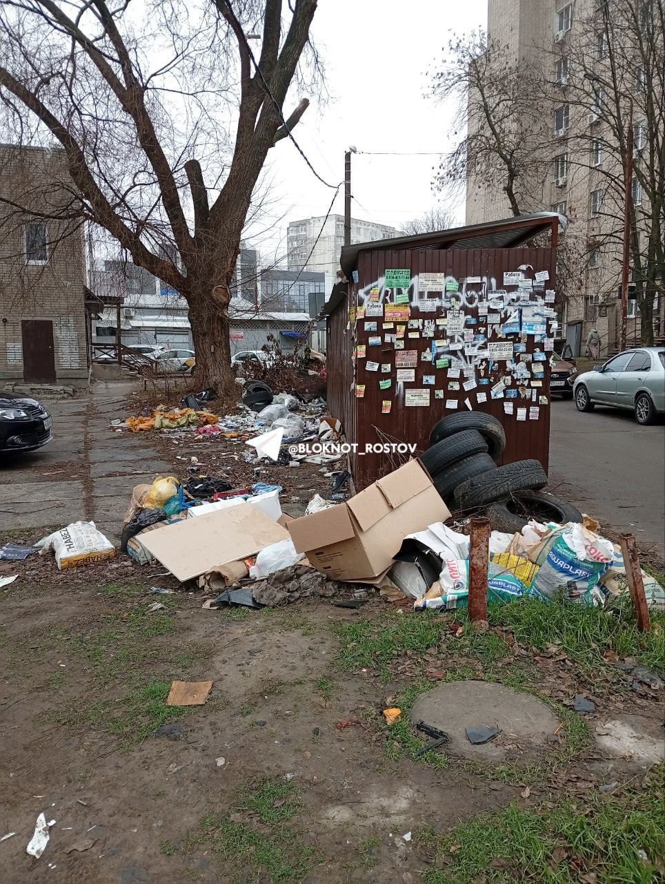 Ростовчане, живущие на Днепровском вынуждены ходить по грязи из-за свалки