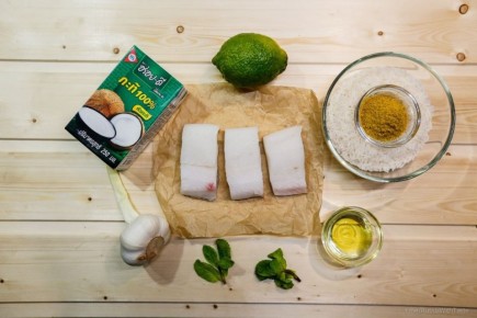 Летнее лакомство из рыбы: палтус в кокосовом молоке с карри и мятой