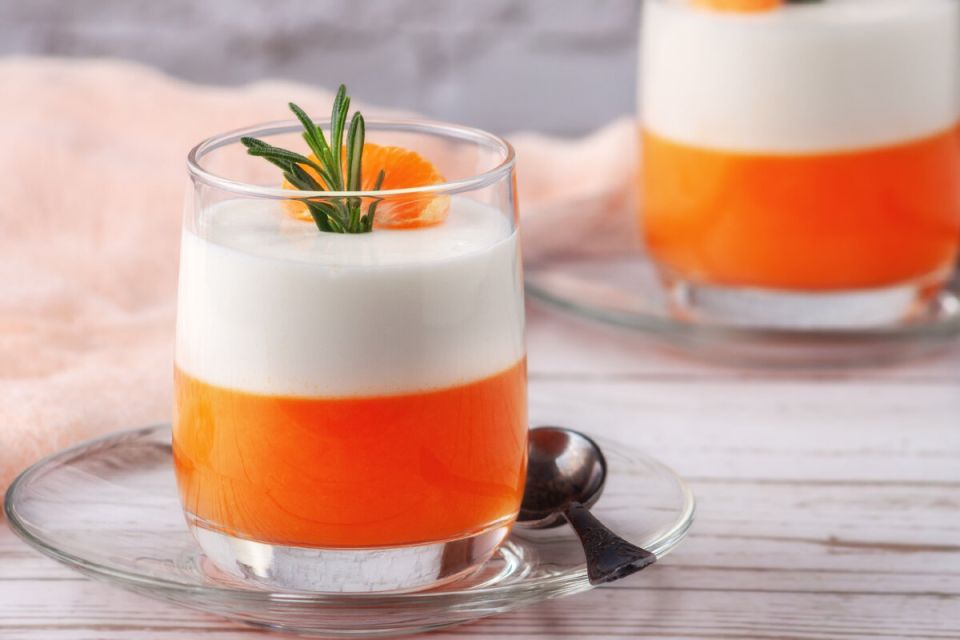 Панна-котта с мандариновым соусом