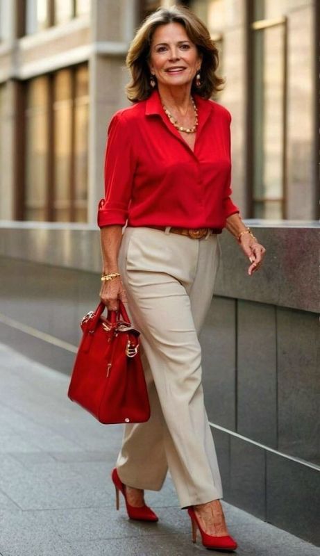 Красный цвет для стильных женщин 50+: как создать эффектный образ