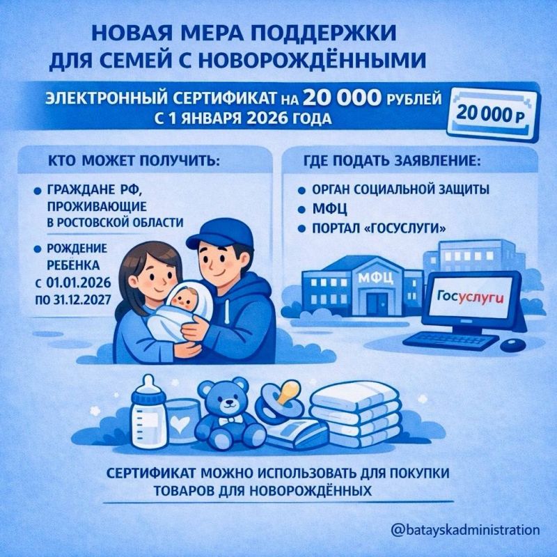 Новая мера поддержки для семей с новорождёнными