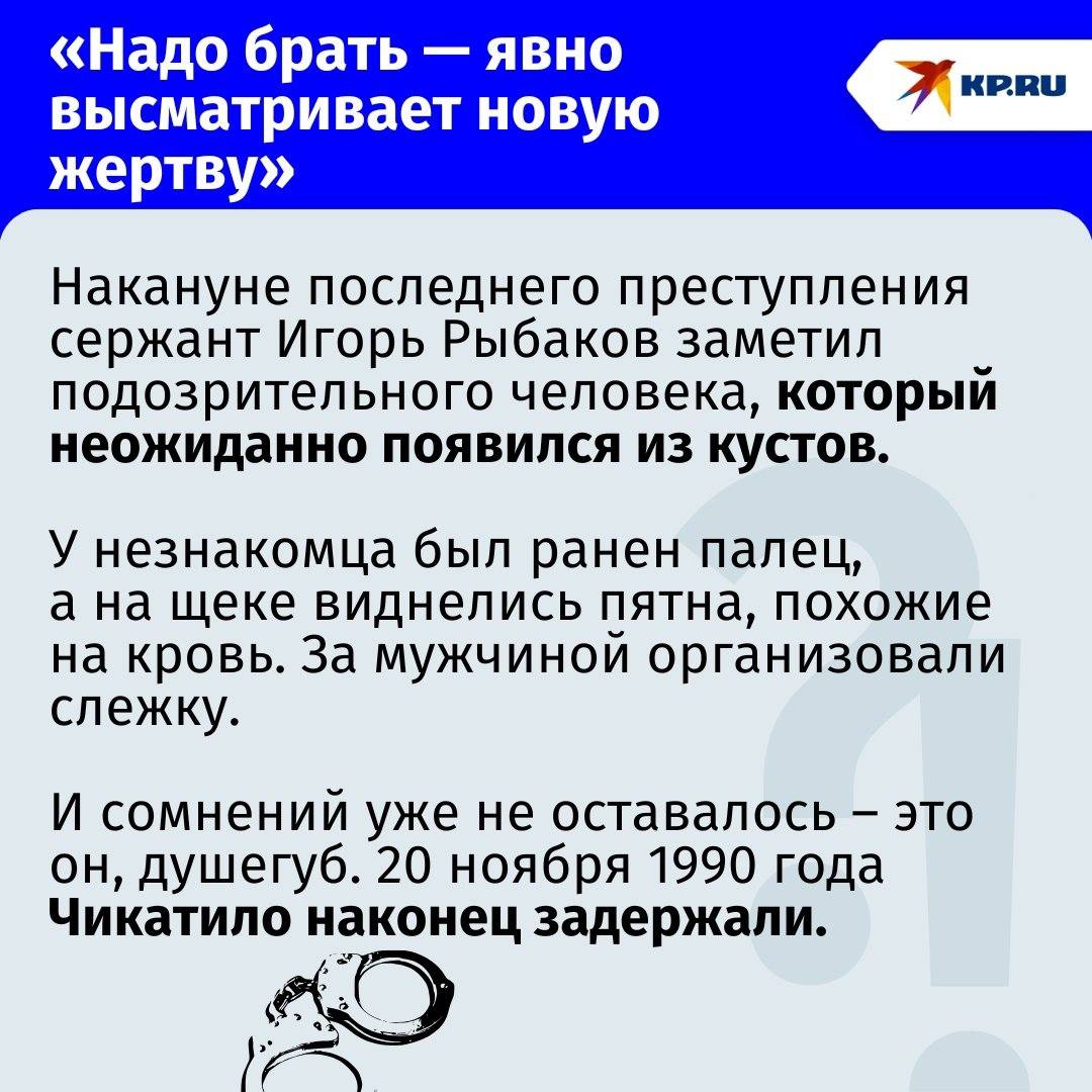 Тем же ножом резал продукты: что вспомнил следователь, который поймал и «разговорил» Чикатило Тем же ножом резал продукты: что вспомнил следователь, который поймал и «разговорил» Чикатило
