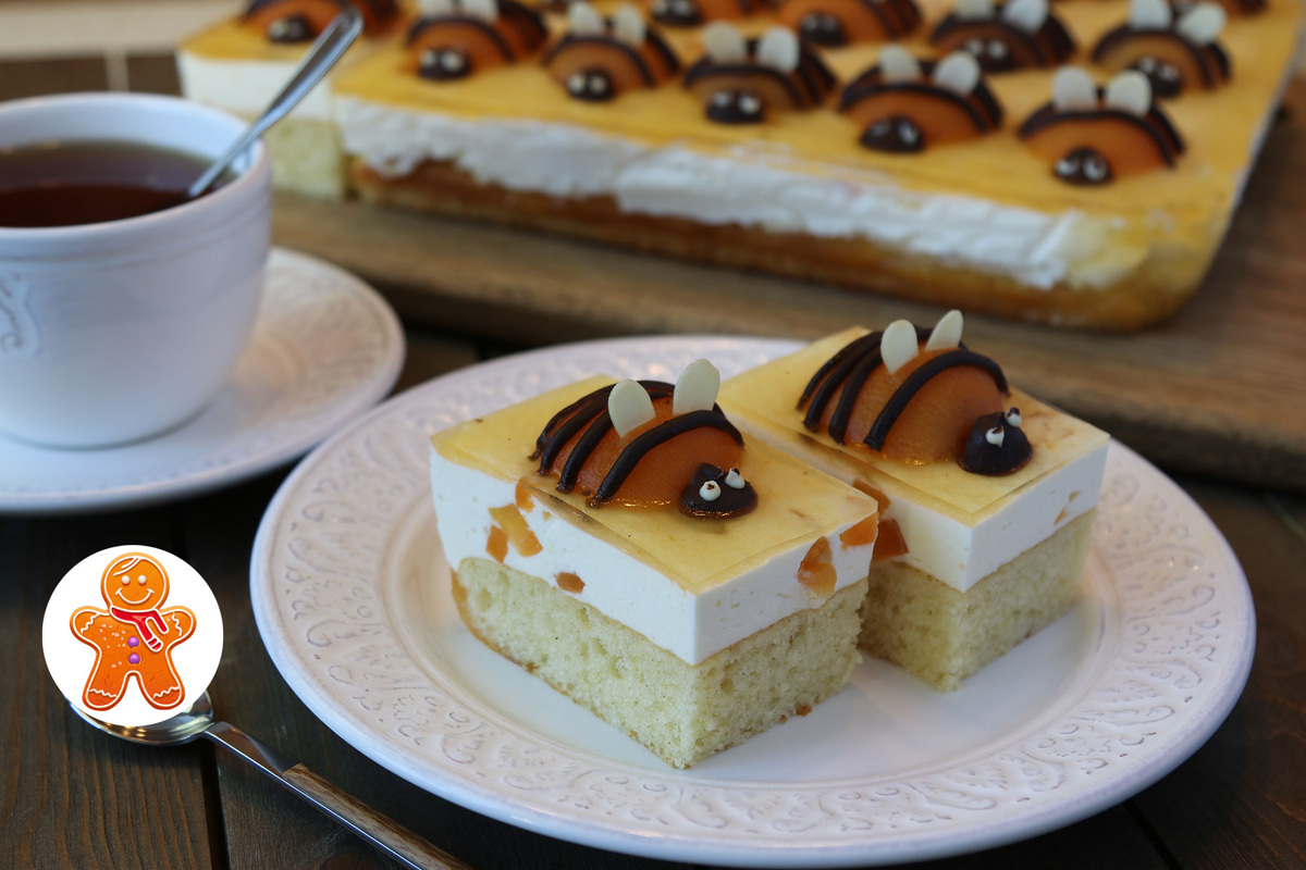 Необычный десерт для летнего настроения: торт «Абрикосовые пчёлки»