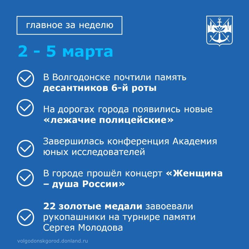 Главные события, произошедшие за последнюю неделю - в нашей рубрике
