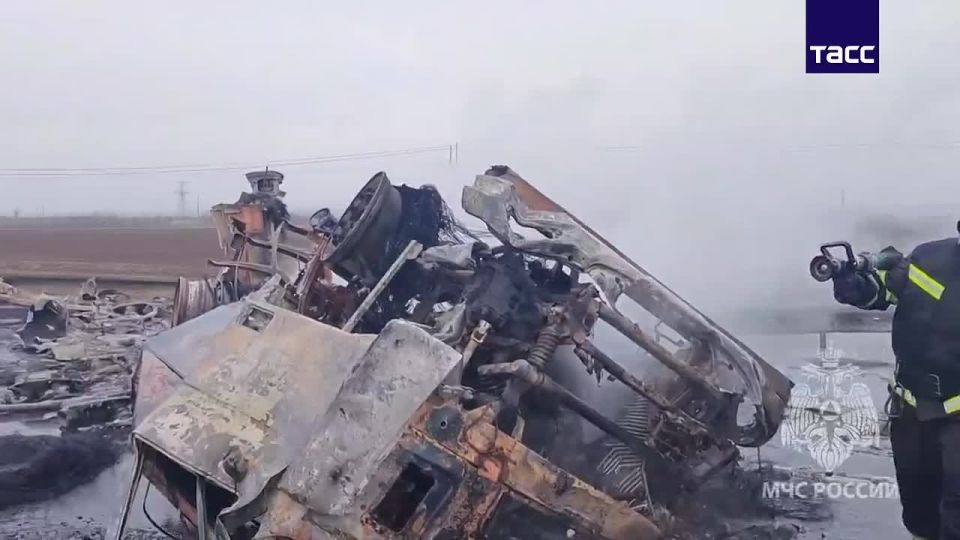 Кадры с места ДТП в Ростовской области