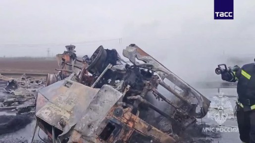 Кадры с места ДТП в Ростовской области