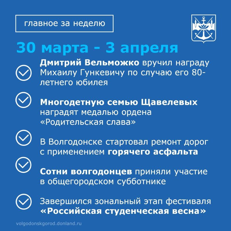 Главные события, произошедшие за последнюю неделю - в нашей рубрике