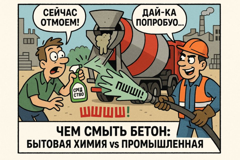 Как эффективно удалить бетонные загрязнения: бытовая химия против промышленных решений
