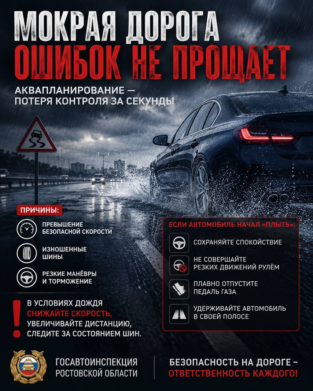 В Ростовской области отмечается ухудшение погодных условий