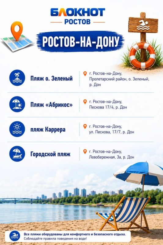 Список пляжей для отдыха в Ростовской области