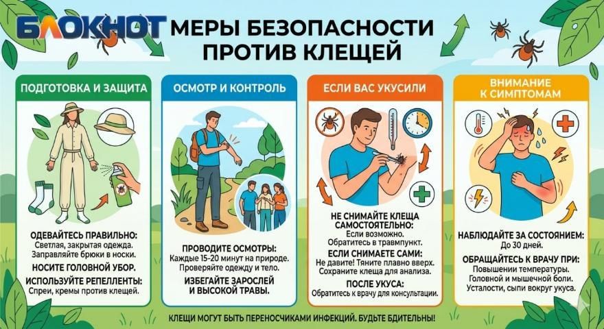 Более 2,5 тысяч жителей Ростовской области пострадали от укусов клещей