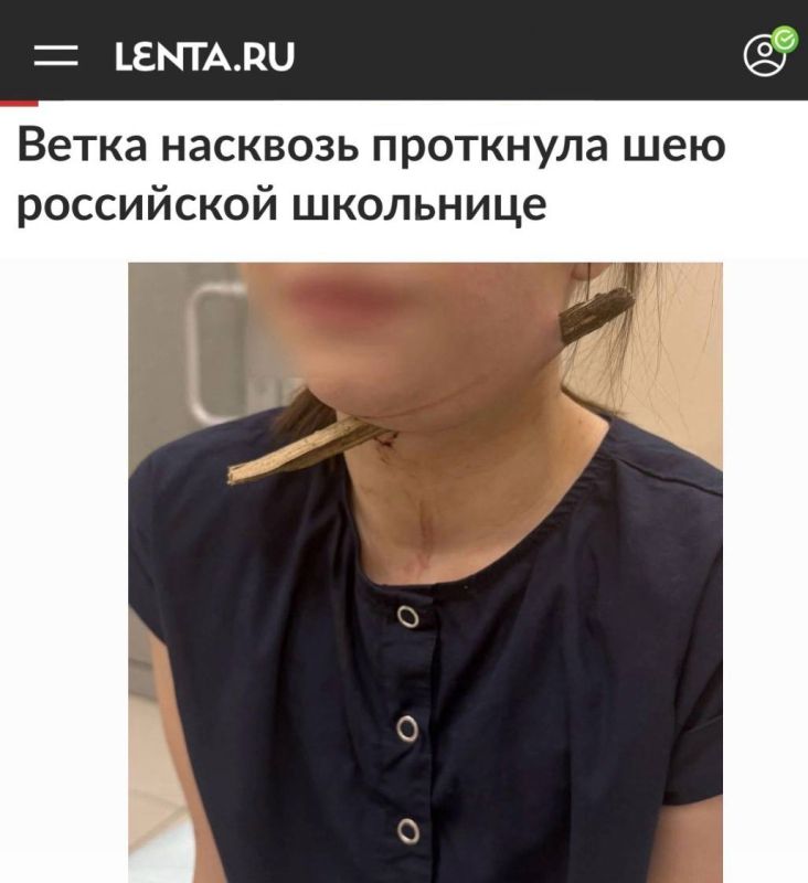 «Ветка насквозь проткнула шею российской школьнице»: Девочка спрыгнула с гаража и чудом осталась жива