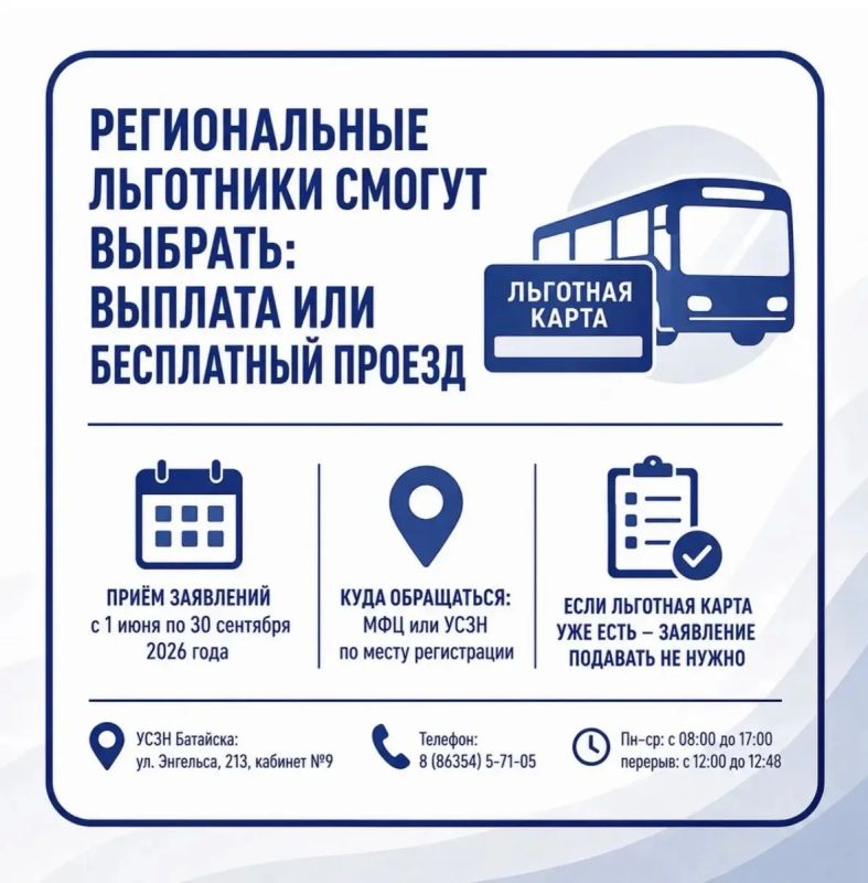 Региональные льготники смогут выбрать: выплата или бесплатный проезд
