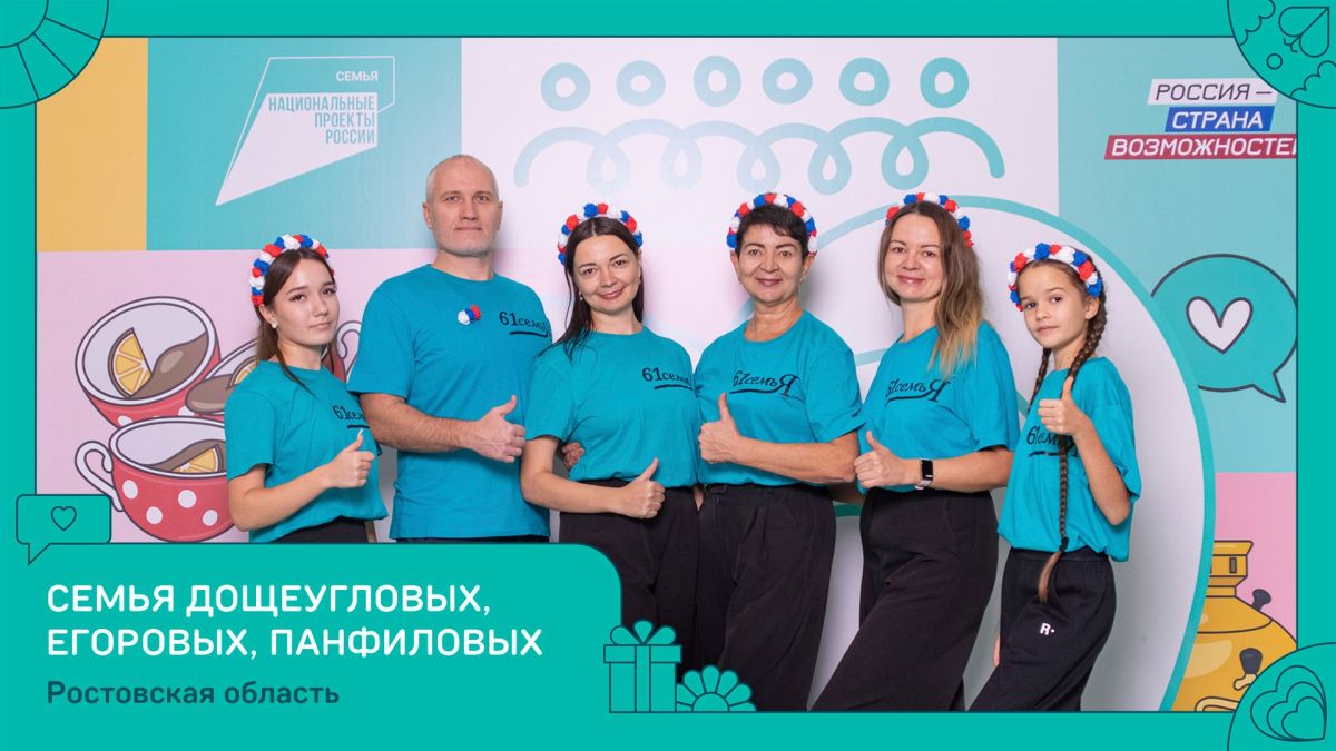 Две семьи из Ростовской области вошли в число победителей второго сезона конкурса «Это у нас семейное» президентской платформы «Россия — страна возможностей» Две семьи из Ростовской области вошли в число победителей второго сезона конкурса «Это у нас семейное» президентской платформы «Россия — страна возможностей»