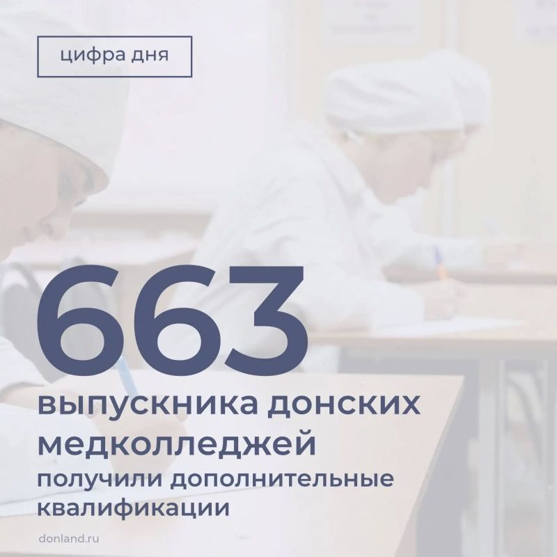 В 2026 году в рамках нацпроекта «Продолжительная и активная жизнь» благодаря работе Регионального медицинского образовательного кластера 663 выпускника медколледжей Дона получили дипломы о допквалификации одновременно с...