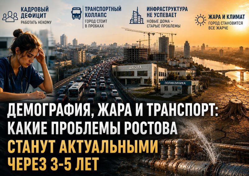 Демография, жара и транспорт: какие проблемы Ростова будут актуальными и через 3-5 лет