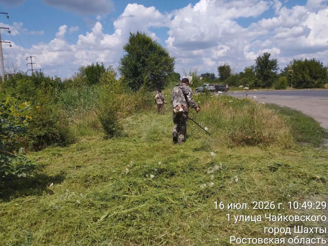 В Октябрьском территориальном отделе продолжается покос сорной растительности В Октябрьском территориальном отделе продолжается покос сорной растительности