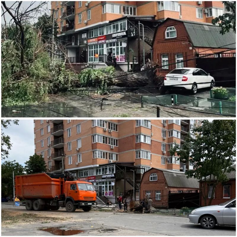 Продолжаем устранять последствия сильного грозового фронта, который вечером 25 июля прошёл через Батайск Продолжаем устранять последствия сильного грозового фронта, который вечером 25 июля прошёл через Батайск