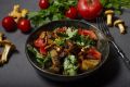 Салат с лисичками, баклажанами и кинзой