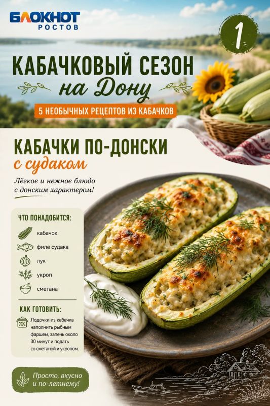 Кабачковый сезон на Дону: пять необычных рецептов, которые стоит попробовать