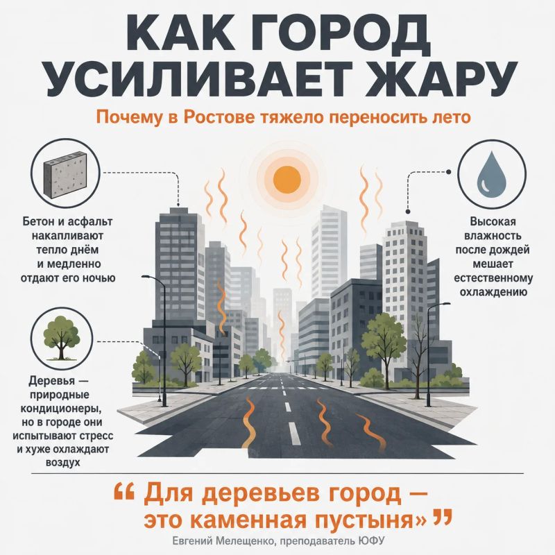 Почему ростовская жара тяжело переносится? Почему ростовская жара тяжело переносится?