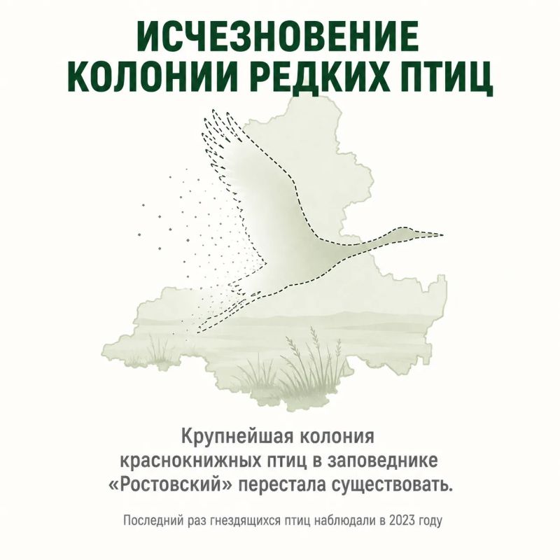 Крупнейшая колония краснокнижных птиц исчезла из заповедника «Ростовский»