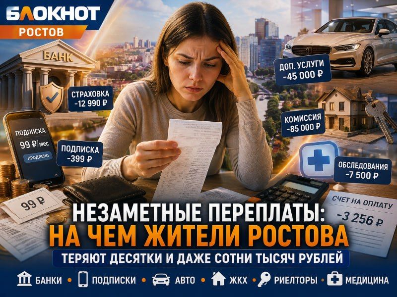 Незаметные переплаты: на чем жители Ростова ежегодно теряют десятки и даже сотни тысяч рублей