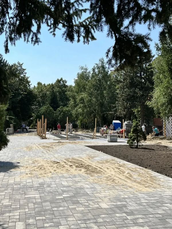 Вчера в парке имени Ленина начали перекладывать тротуарную плитку на проблемных участках Вчера в парке имени Ленина начали перекладывать тротуарную плитку на проблемных участках