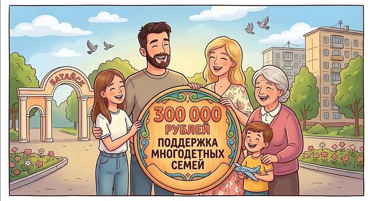 300 тысяч рублей — на поддержку многодетных семей