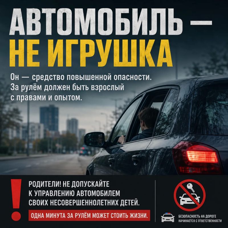 АВТОМОБИЛЬ — НЕ ИГРУШКА!. Это средство повышенной опасности