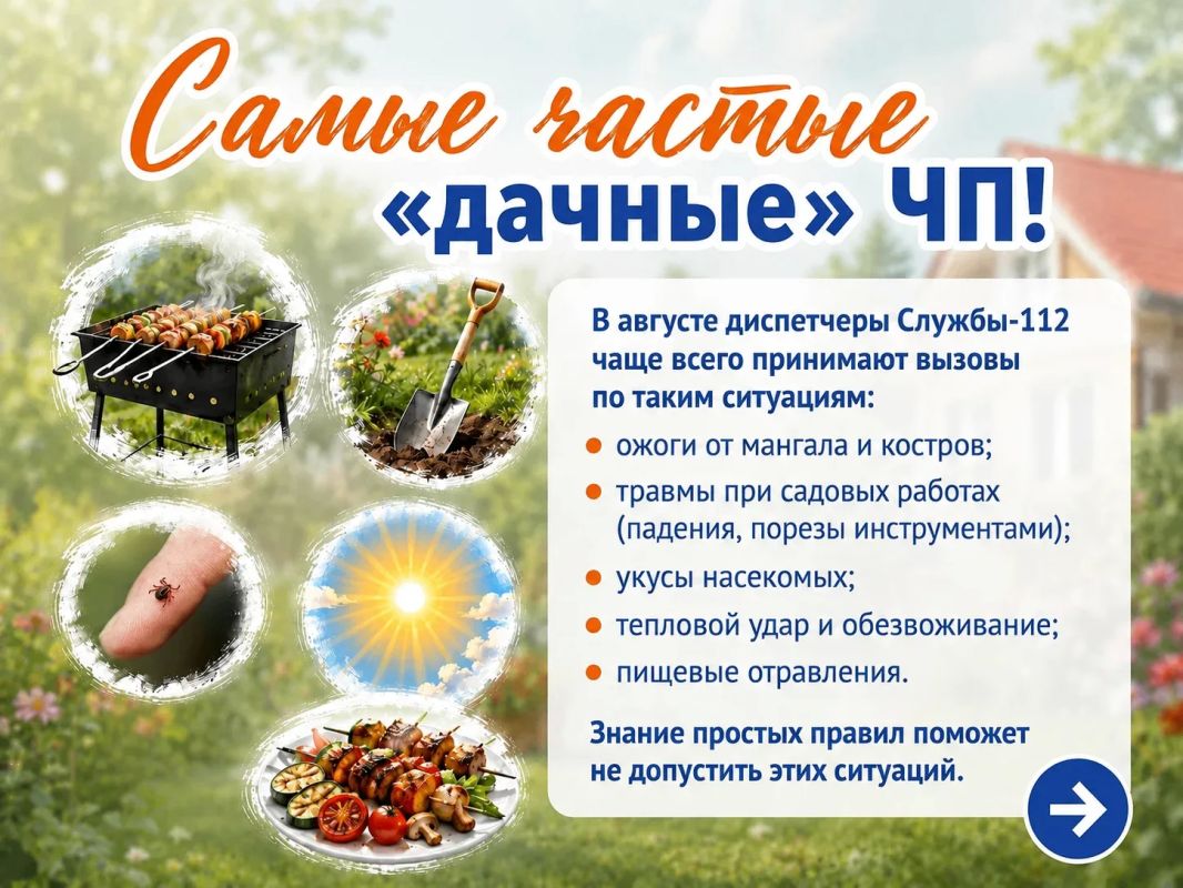 Август — идеальное время для дач и пикников! Но вместе с отдыхом появляются и риски Август — идеальное время для дач и пикников! Но вместе с отдыхом появляются и риски