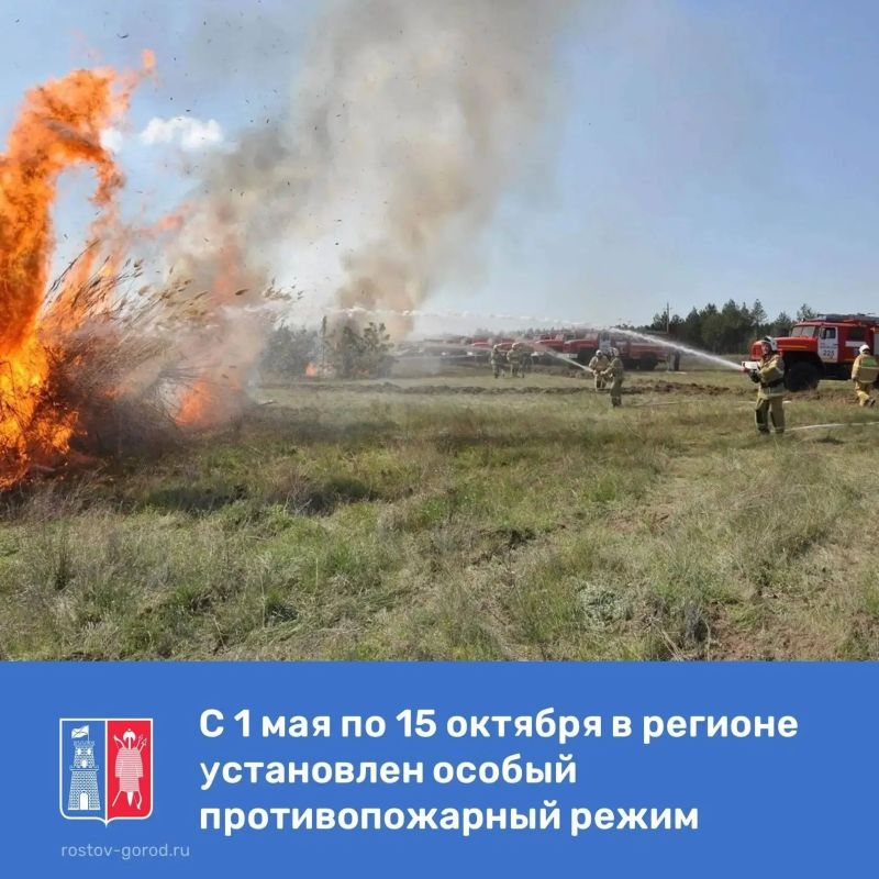 С 1 мая на территории Ростовской области введен особый противопожарный режим