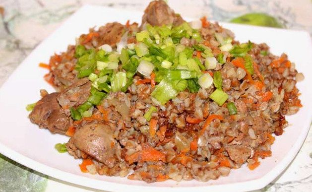 Гречка с печенью в мультиварке
