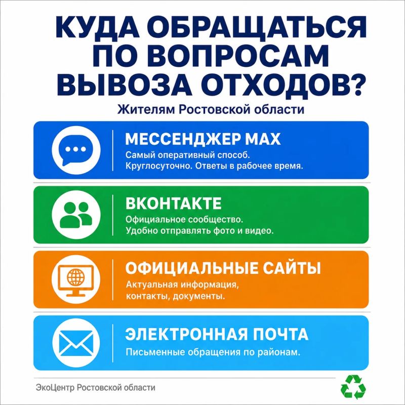 Куда обращаться по вопросам вывоза отходов жителям Ростовской области?