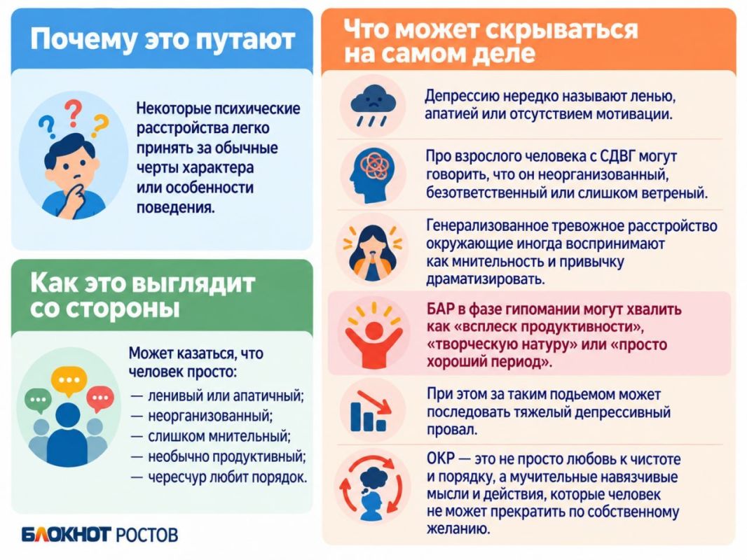 «Раньше это называли ленью и дурным характером»: психиатр рассказал, как распознать расстройство и не увлечься самодиагностикой «Раньше это называли ленью и дурным характером»: психиатр рассказал, как распознать расстройство и не увлечься самодиагностикой