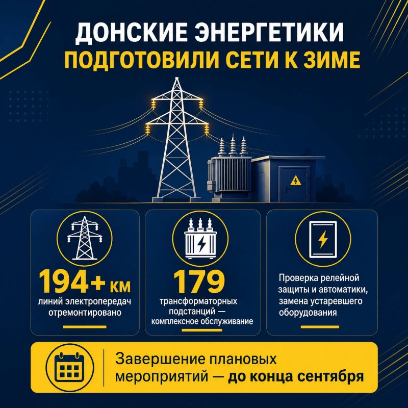 Более 194 км линий электропередач отремонтировали донские энергетики к зиме