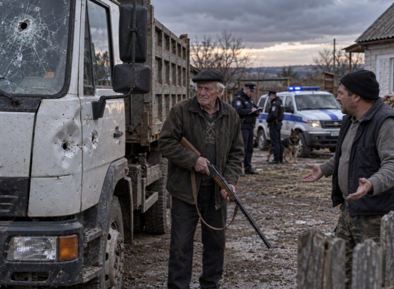 Пенсионер расстрелял кабину грузовика соседа из ружья в Ростовской области