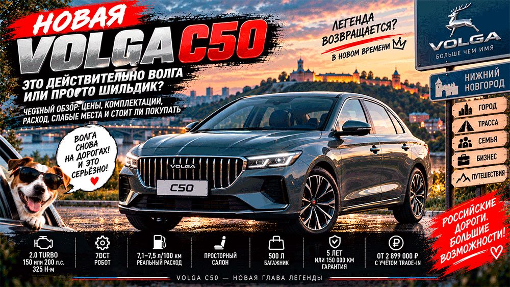 Новая волга c50: возвращение классики или просто новый шильдик?
