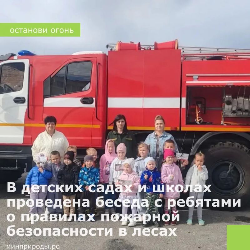 Останови огонь! . Специалисты Каменского межрайонного отдела Минприроды области совместно с Усть-Донецким ГАУ РО «Лес» провели увлекательные и познавательные беседы с воспитанниками детского сада и учениками школы станицы...