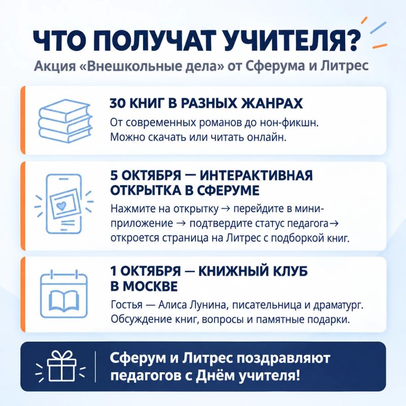 Учителя, это для вас! 30 книг в подарок ко Дню учителя Учителя, это для вас! 30 книг в подарок ко Дню учителя