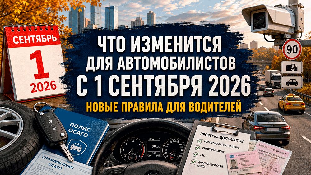 Новые правила для водителей с 1 сентября 2026 года