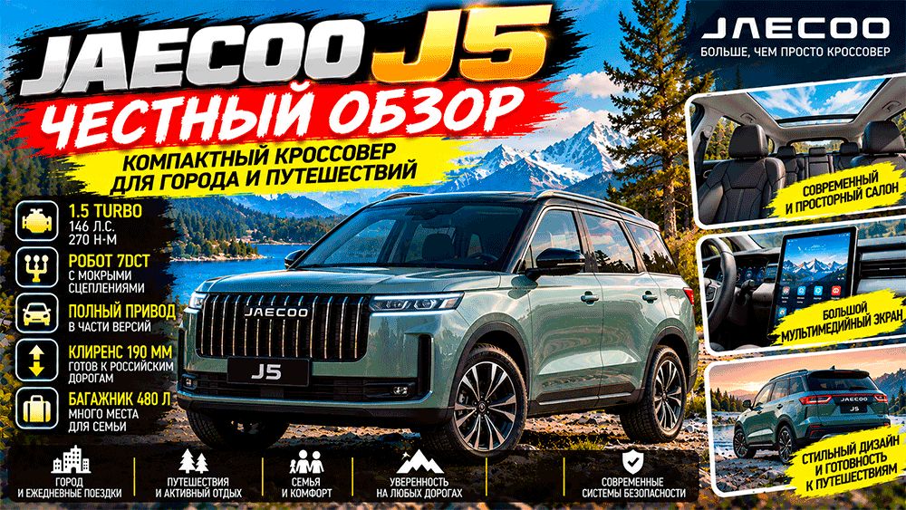 JAECOO J5: компактный кроссовер с потенциалом для семьи и приключений