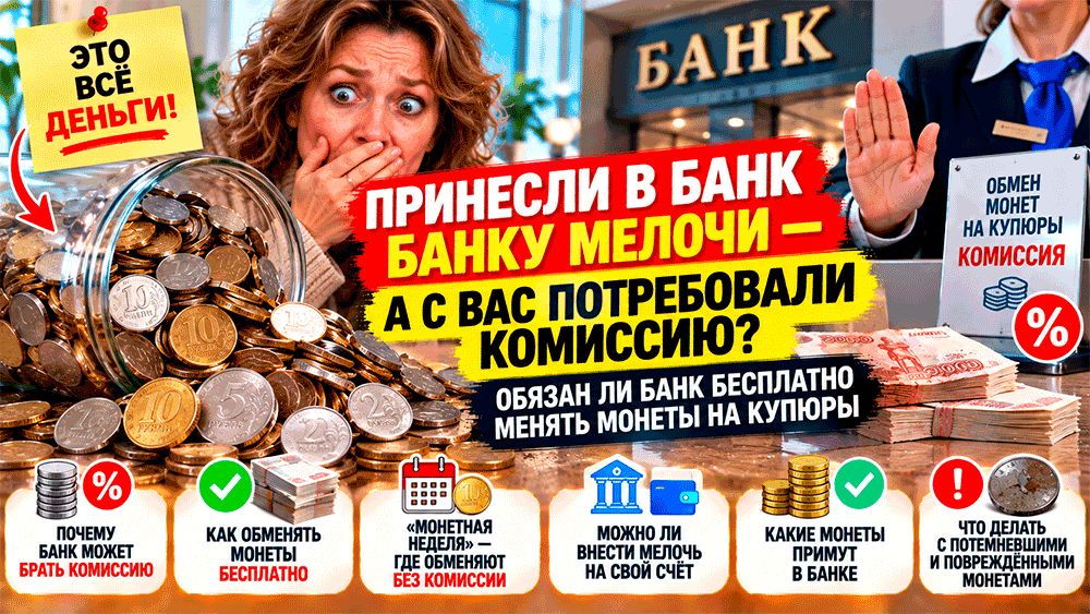 Как избавиться от мелочи и не платить комиссию: советы по размену