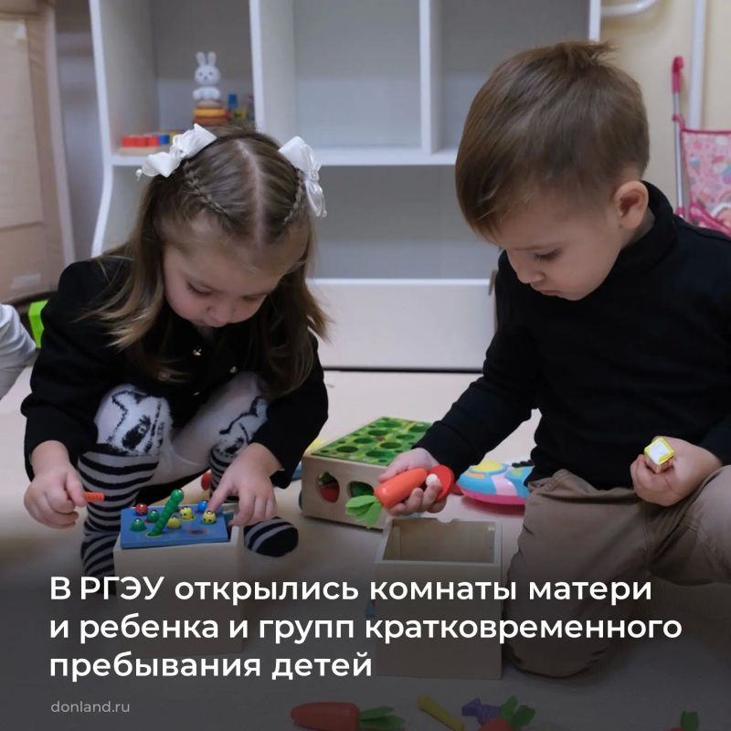 В Ростовском государственном экономическом университете открыты три совместно функционирующих комнаты матери и ребенка и группы кратковременного пребывания детей