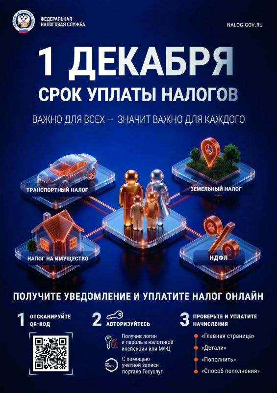 1 декабря истекает срок уплаты имущественных налогов